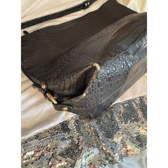 Vintage dark green/black brahmin Asher tote bag/purse pocketbook melbourne/asher - Picture 7 of 8